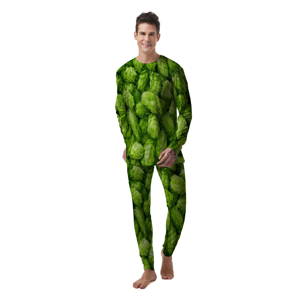 Hop Cone Fresh Print Men's Pajamas-grizzshop