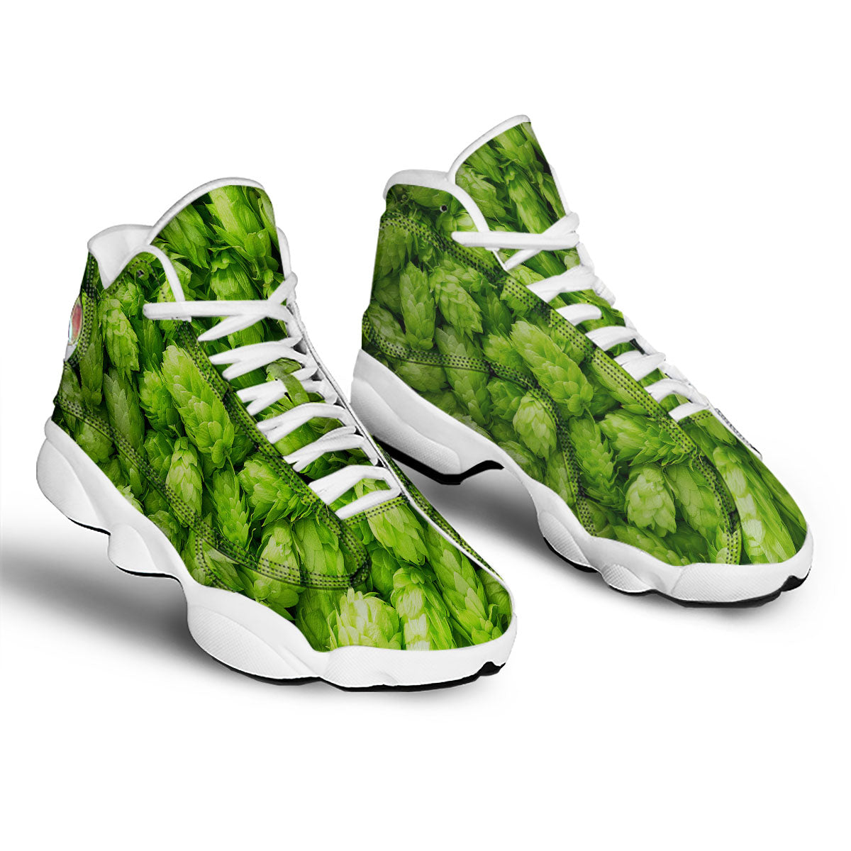 Hop Cone Fresh Print White Basketball Shoes-grizzshop