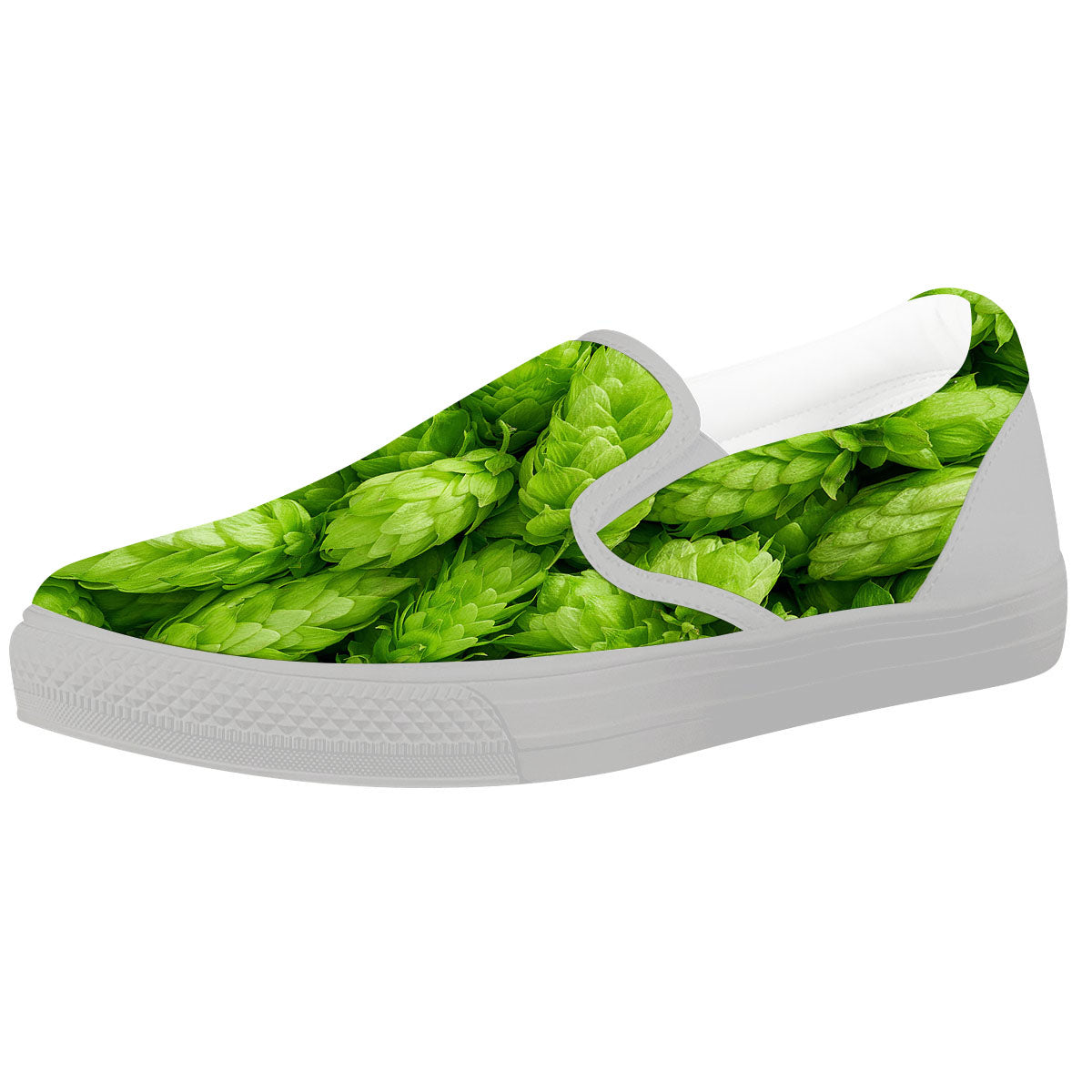 Hop Cone Fresh Print White Slip On Shoes-grizzshop