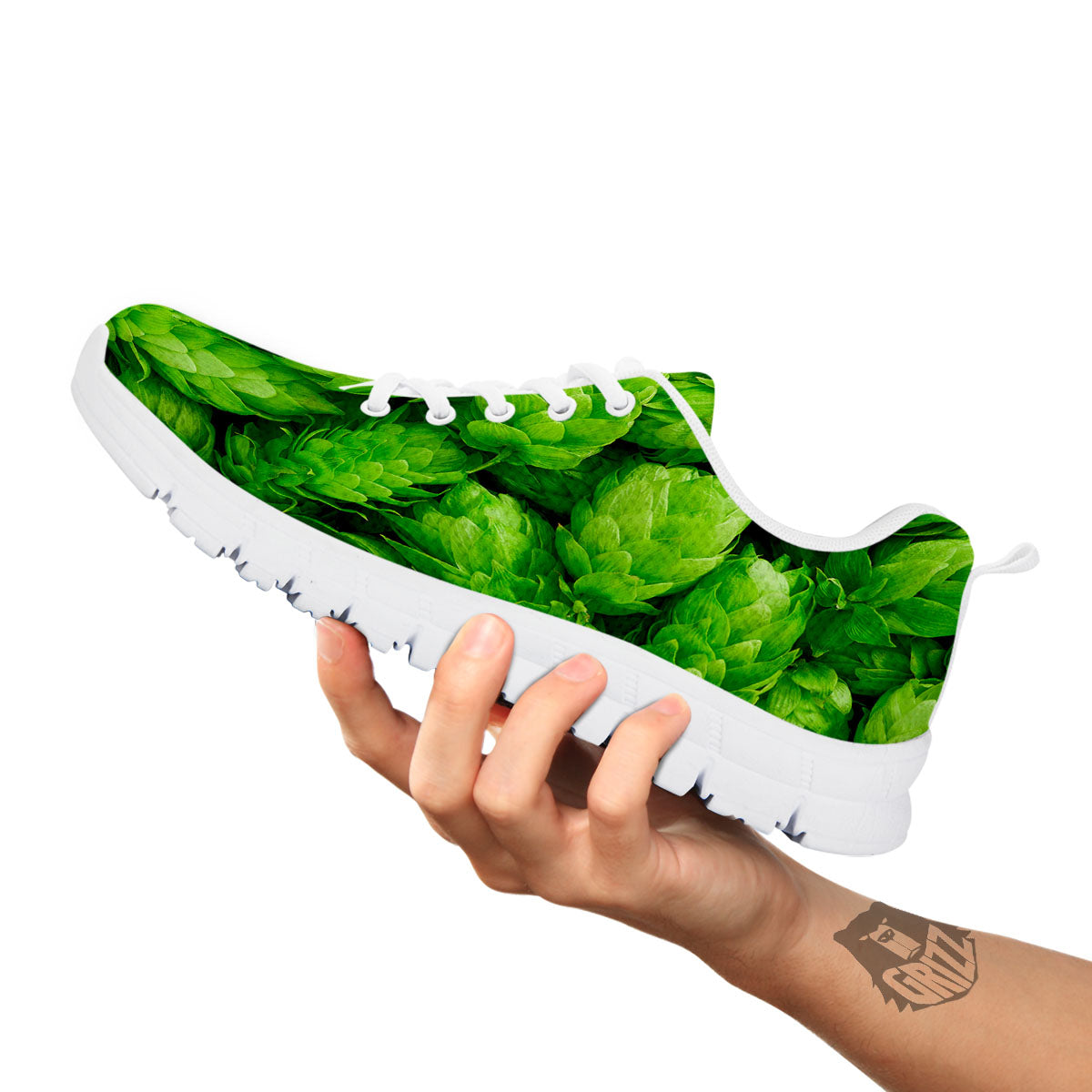 Hop Cone Fresh Print White Sneaker-grizzshop