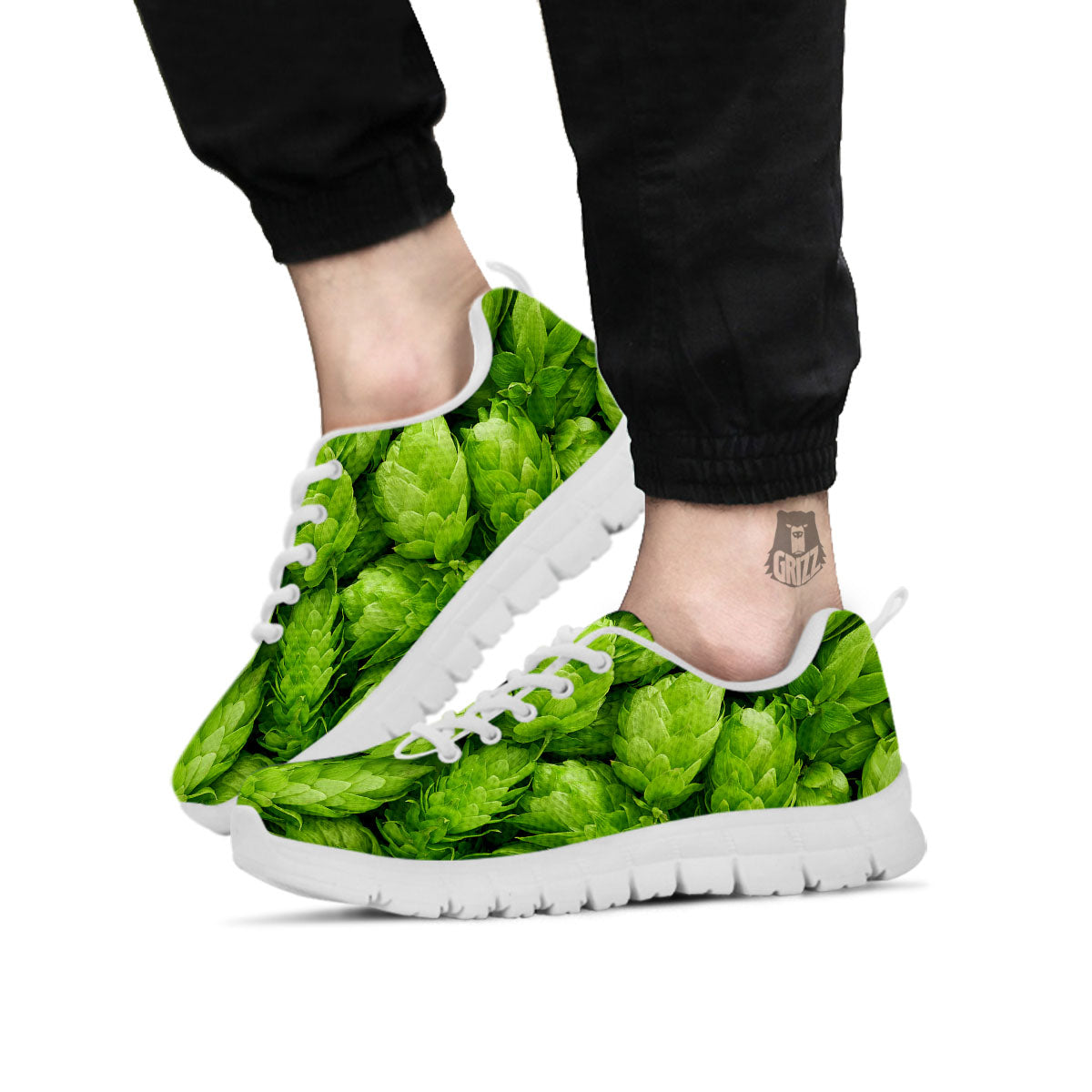 Hop Cone Fresh Print White Sneaker-grizzshop
