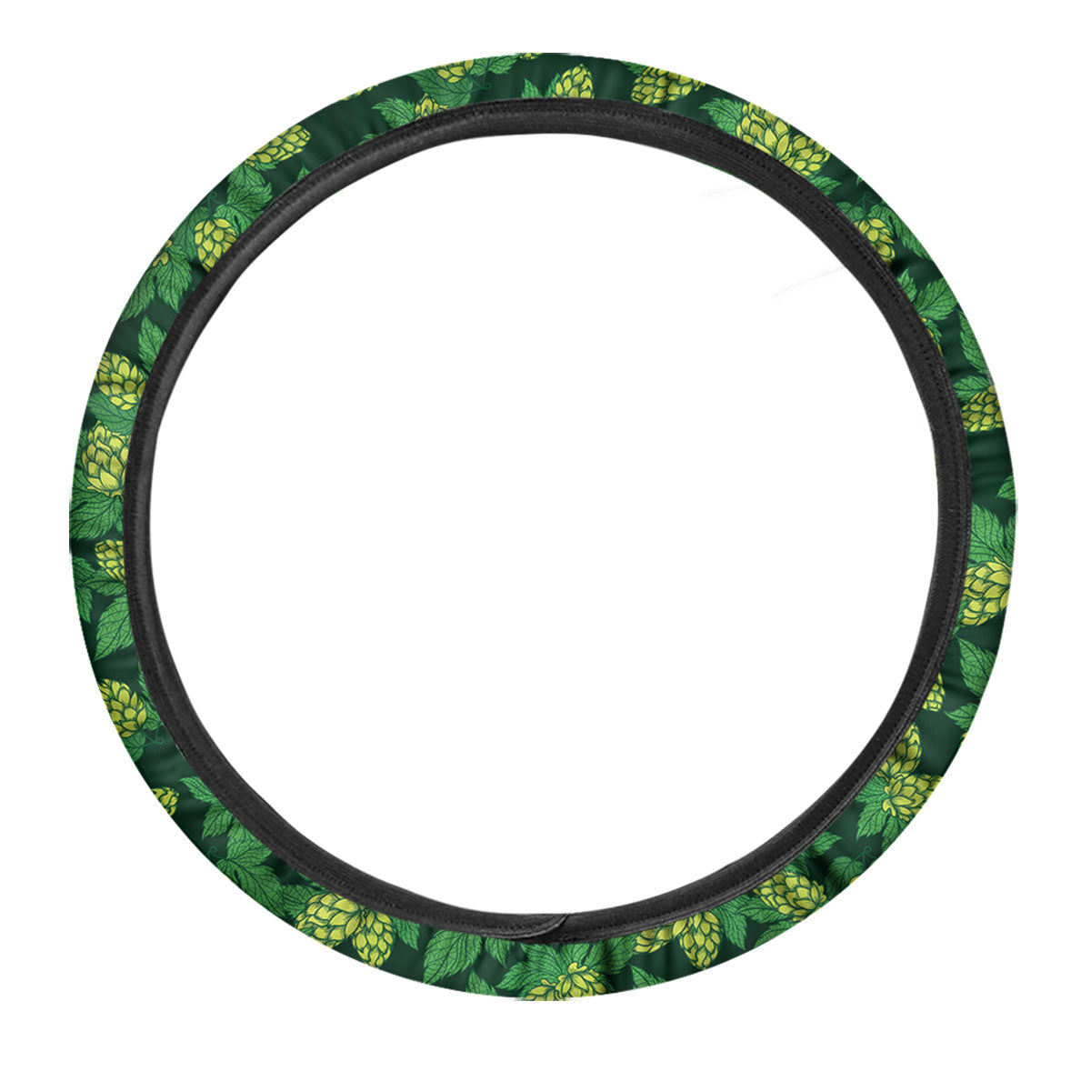 Hop Cone Green Print Pattern Car Steering Wheel Cover-grizzshop