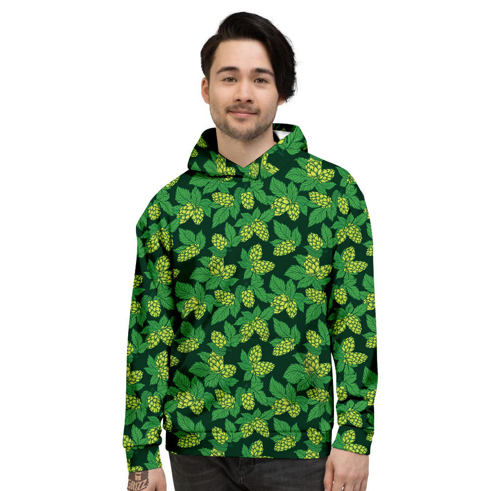 Hop Cone Green Print Pattern Men's Hoodie-grizzshop