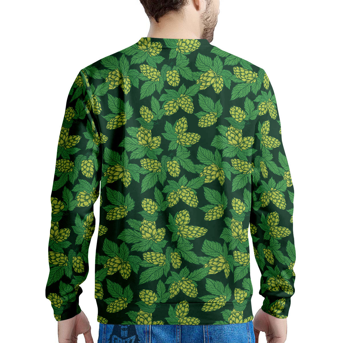 Hop Cone Green Print Pattern Men's Sweatshirt-grizzshop