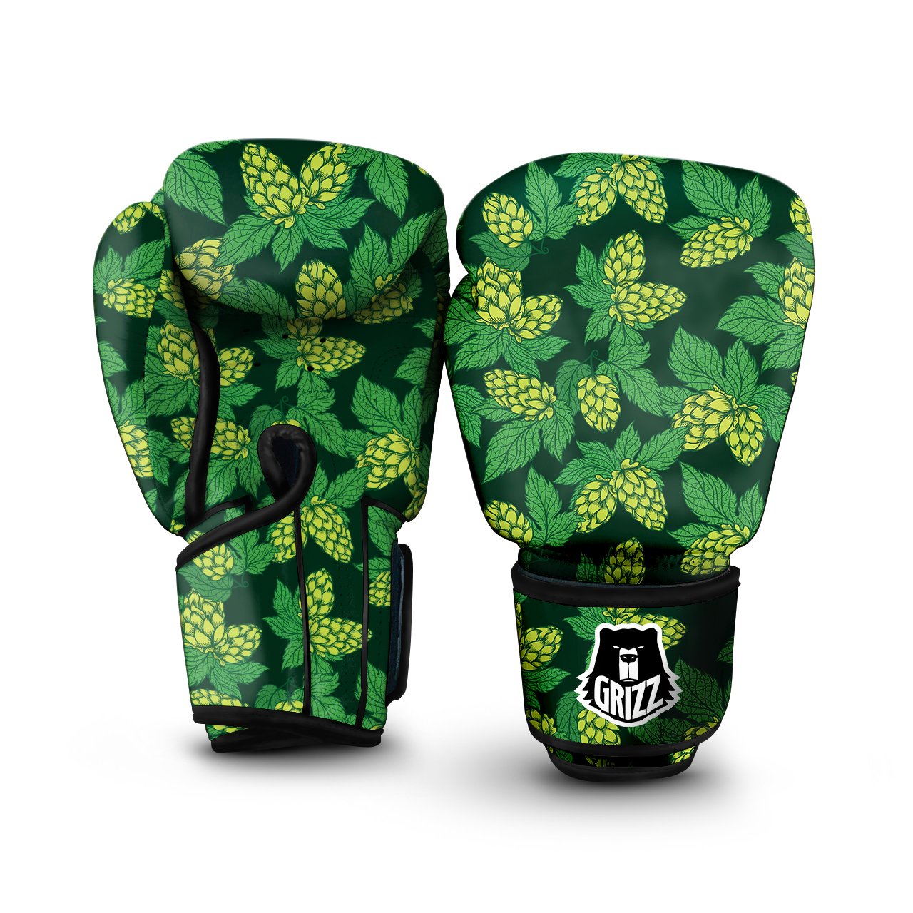 Hop Cone Vintage Print Pattern Boxing Gloves-grizzshop