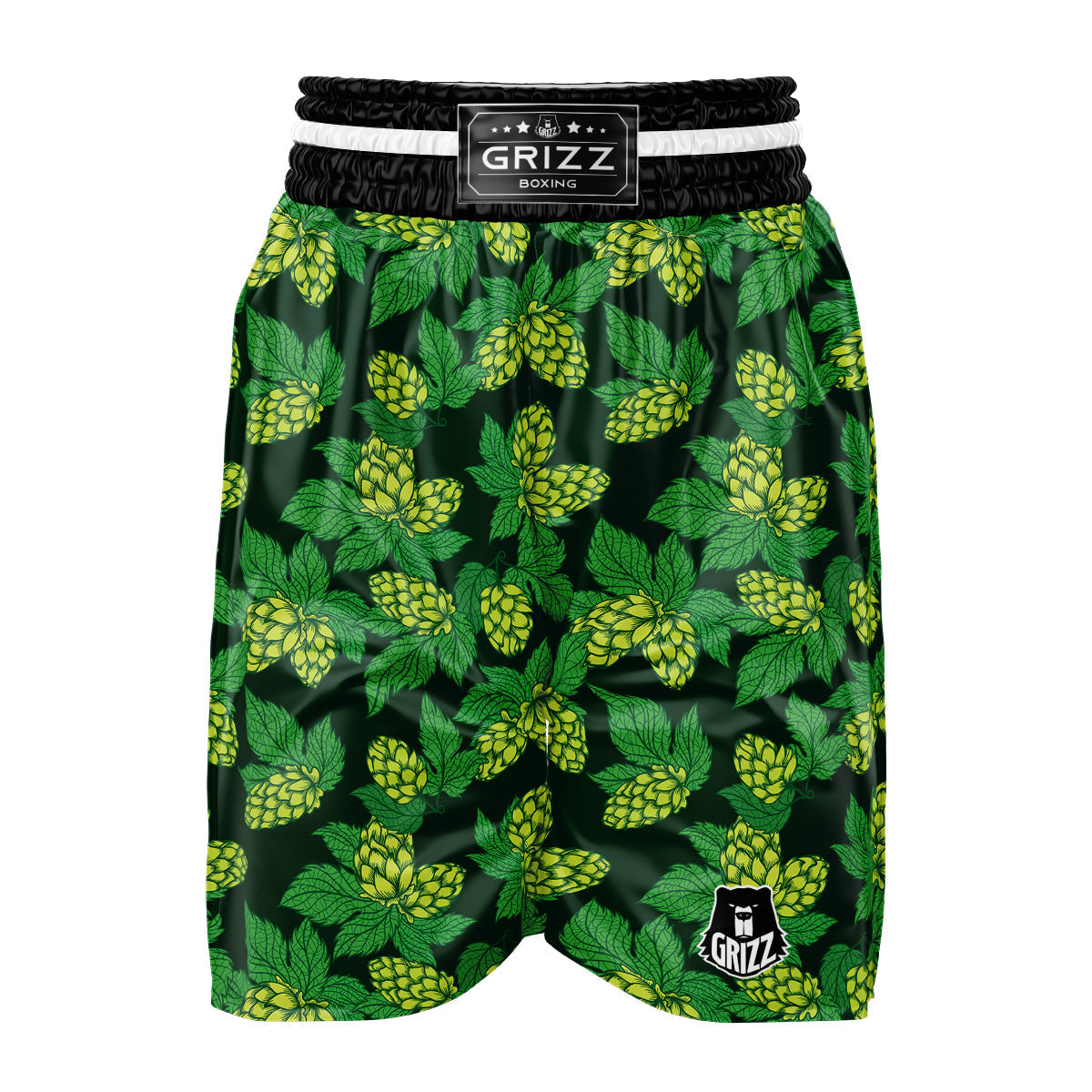 Hop Cone Vintage Print Pattern Boxing Shorts-grizzshop