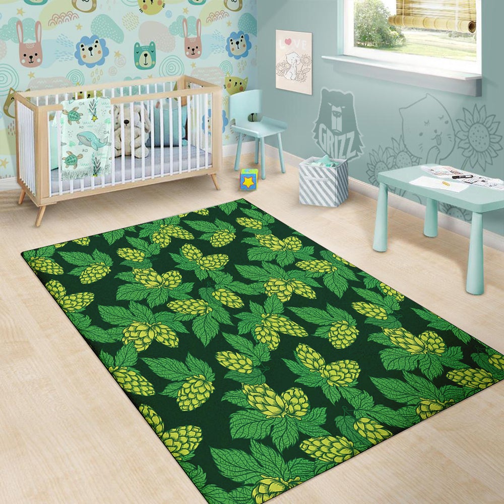 Hop Cone Vintage Print Pattern Floor Mat-grizzshop