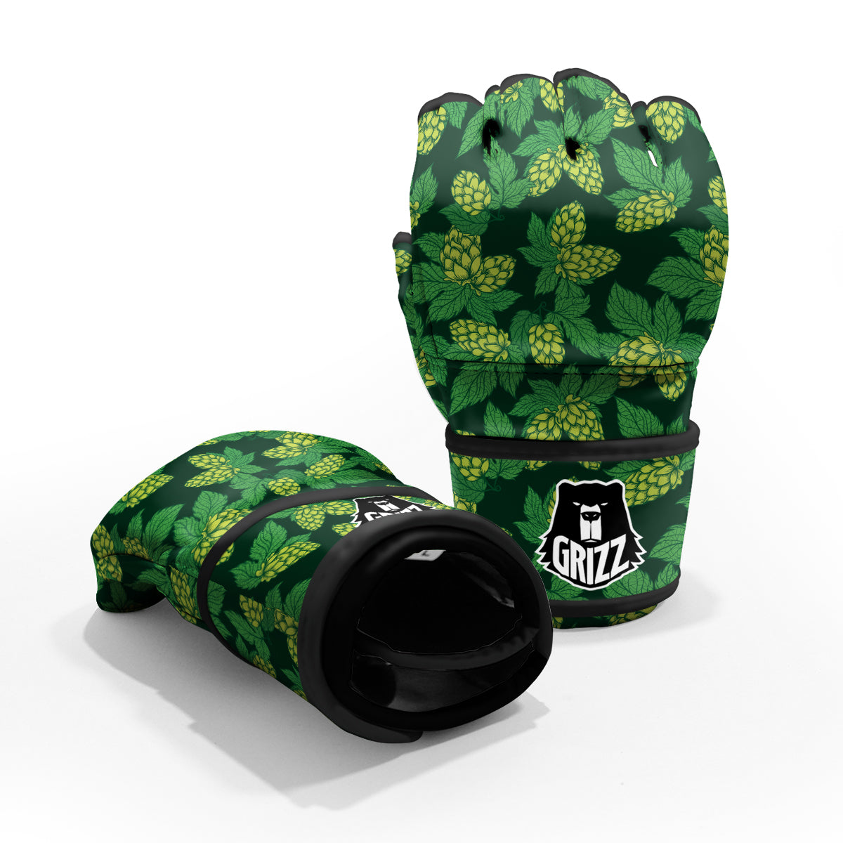 Hop Cone Vintage Print Pattern MMA Gloves-grizzshop