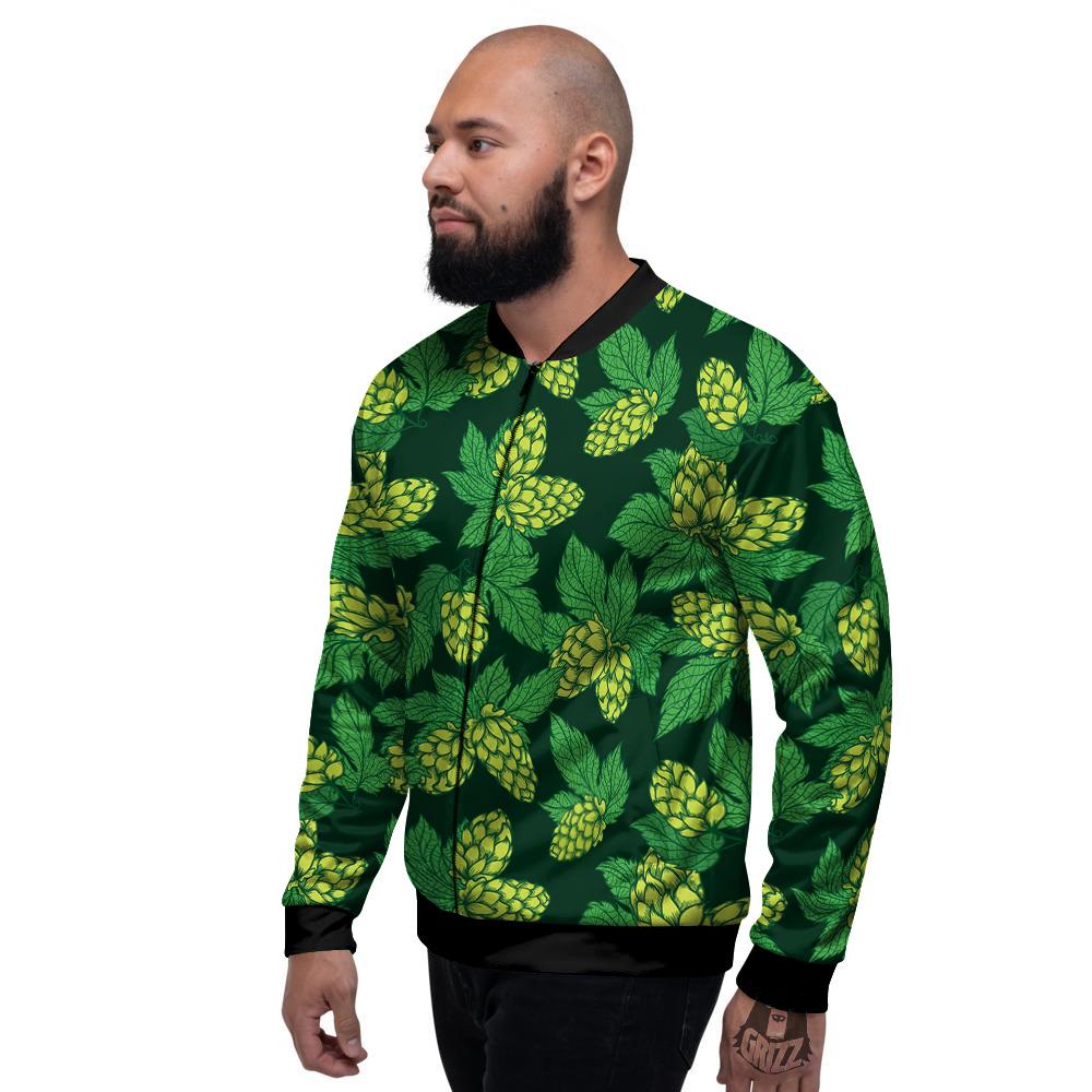 Hop Cone Vintage Print Pattern Men's Bomber Jacket-grizzshop