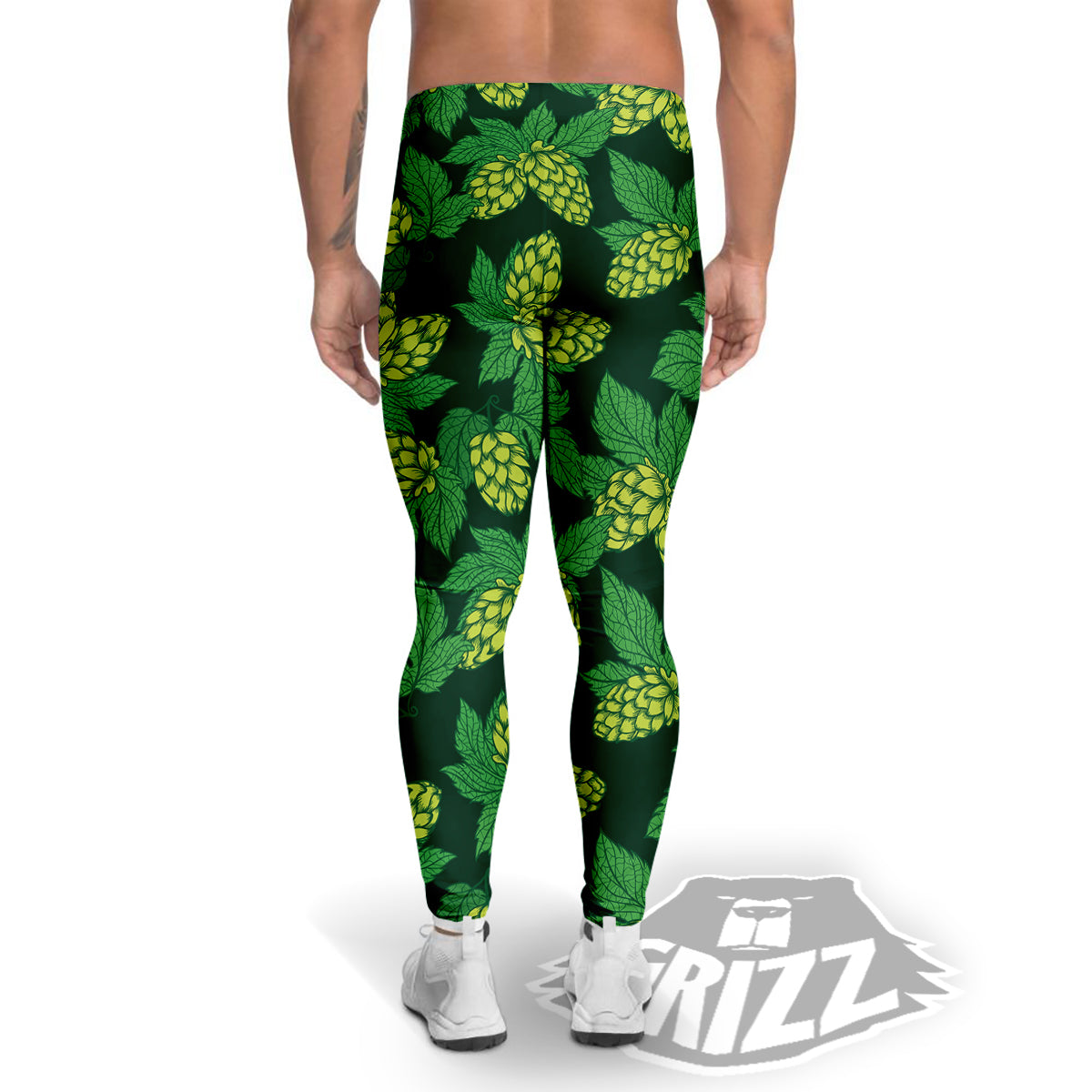 Hop Cone Vintage Print Pattern Men's Leggings-grizzshop