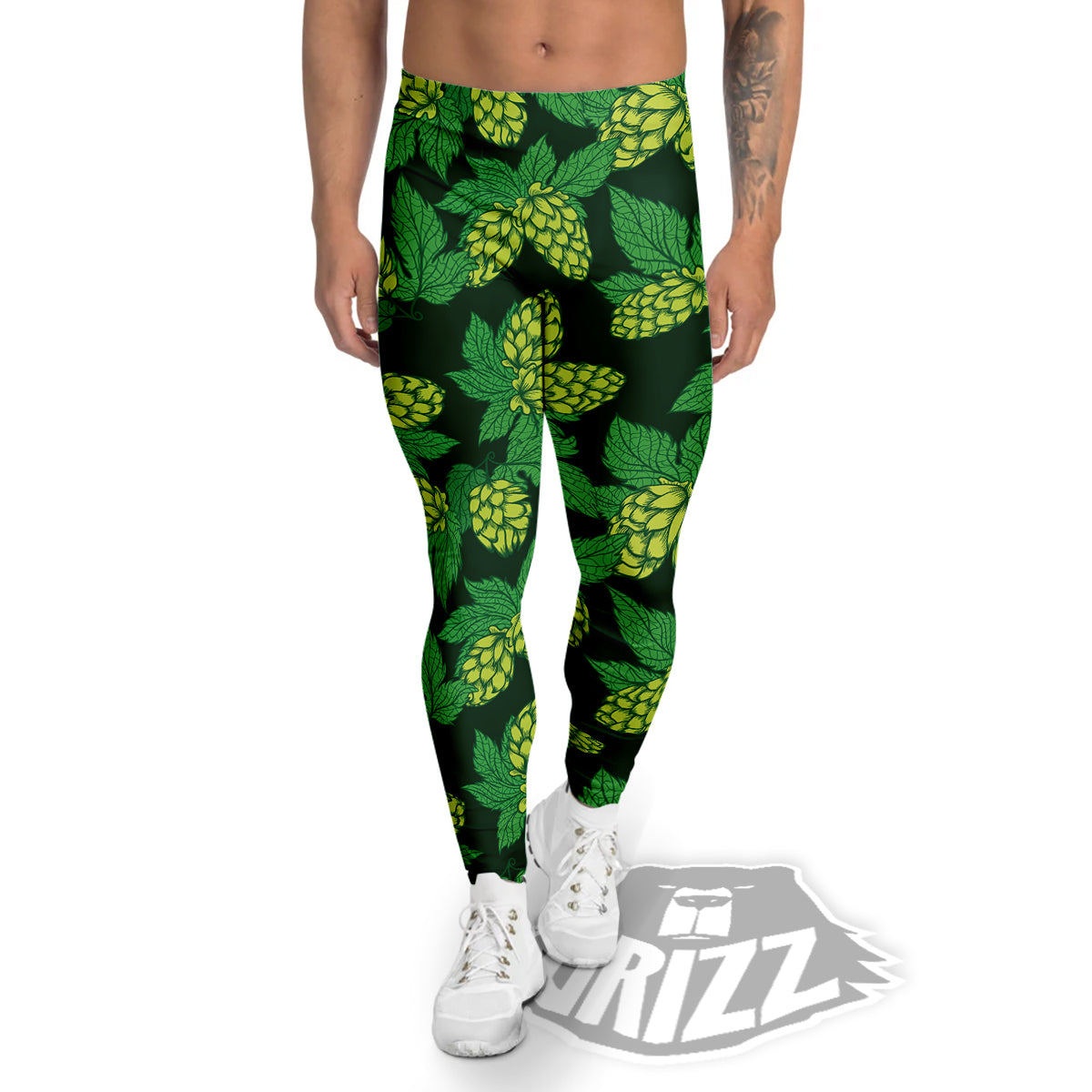 Hop Cone Vintage Print Pattern Men's Leggings-grizzshop