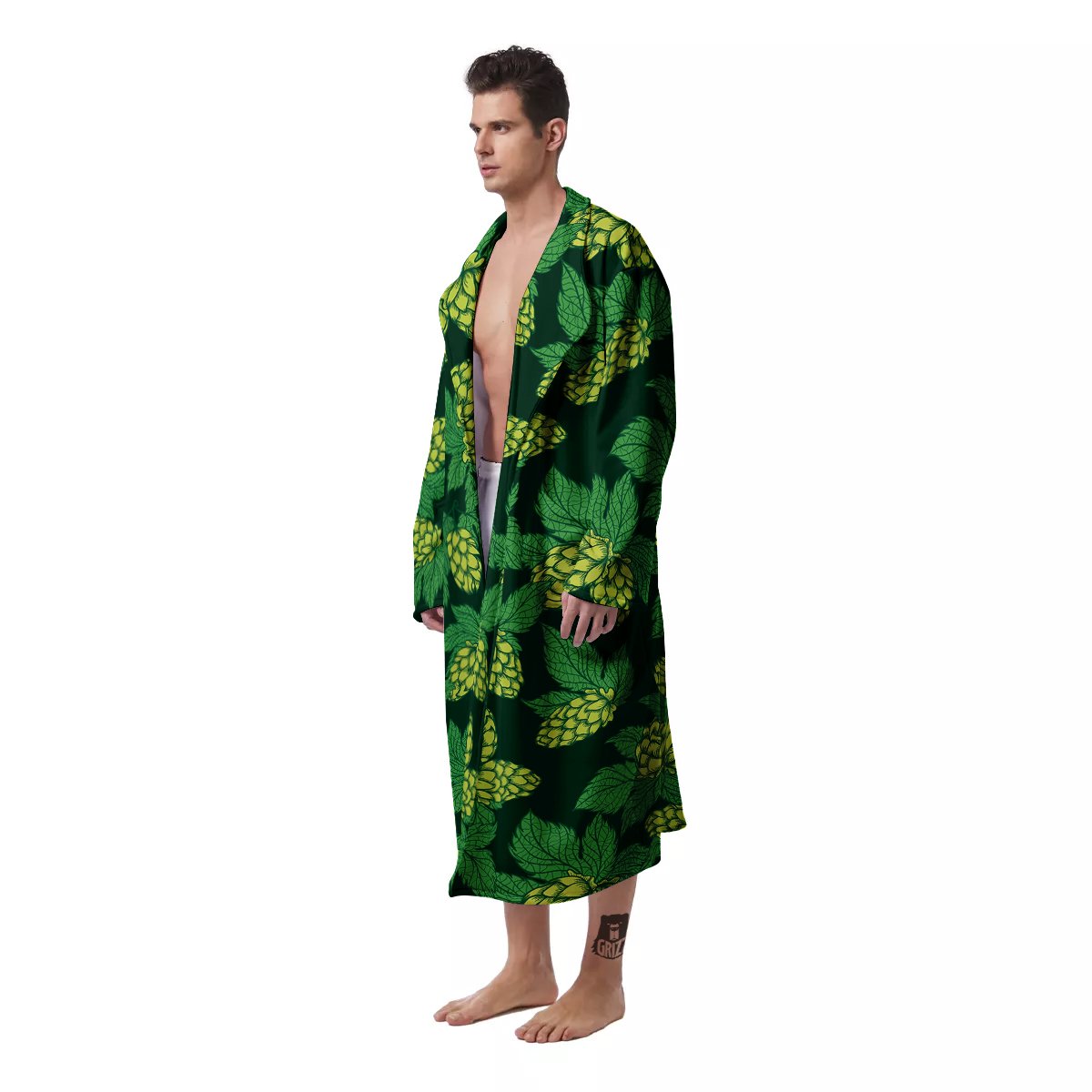 Hop Cone Vintage Print Pattern Men's Robe-grizzshop