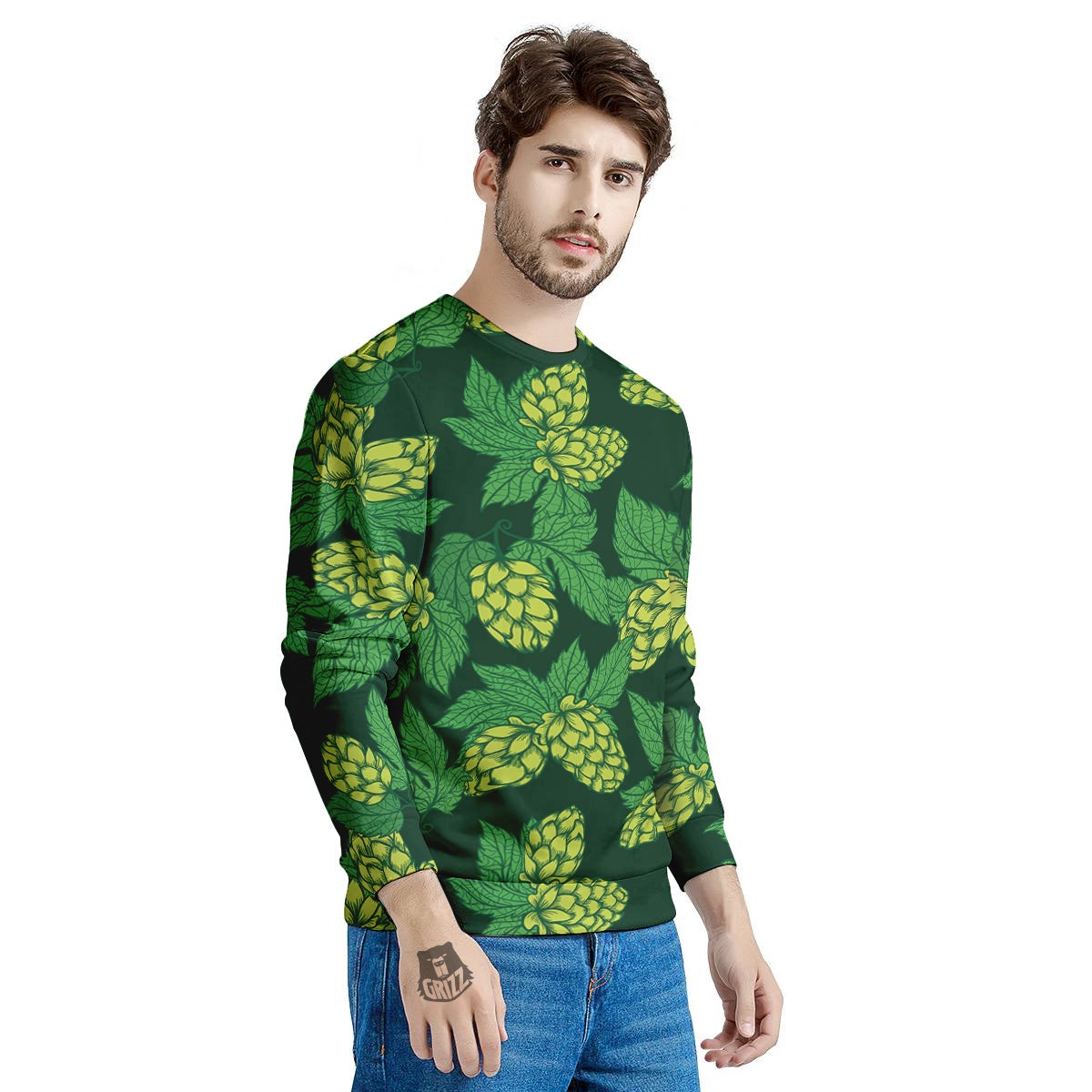 Hop Cone Vintage Print Pattern Men's Sweatshirt-grizzshop