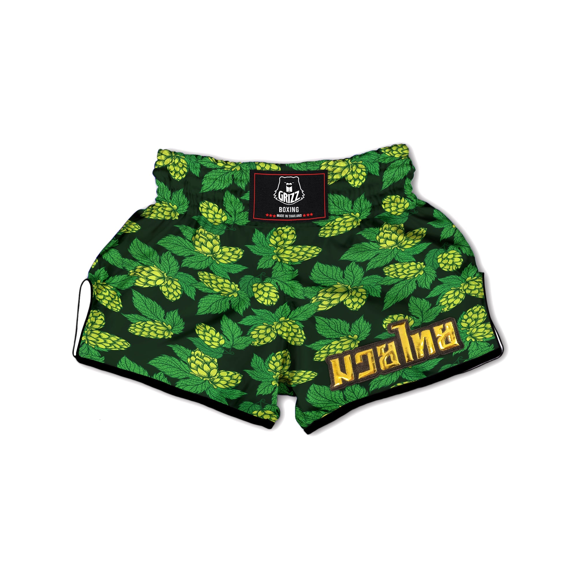 Hop Cone Vintage Print Pattern Muay Thai Boxing Shorts-grizzshop