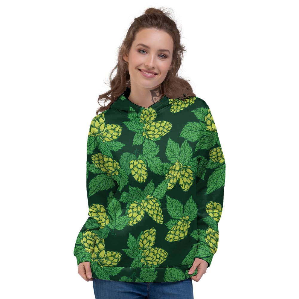Hop Cone Vintage Print Pattern Women's Hoodie-grizzshop