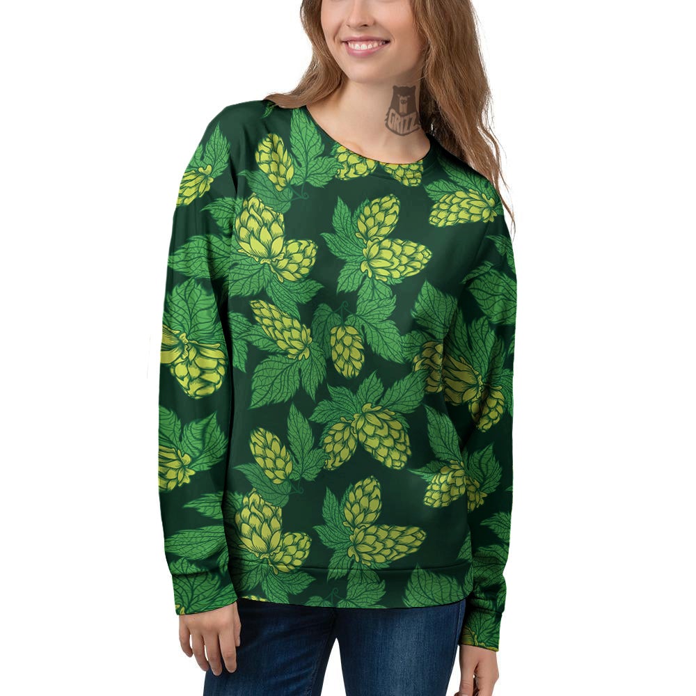 Hop Cone Vintage Print Pattern Women's Sweatshirt-grizzshop