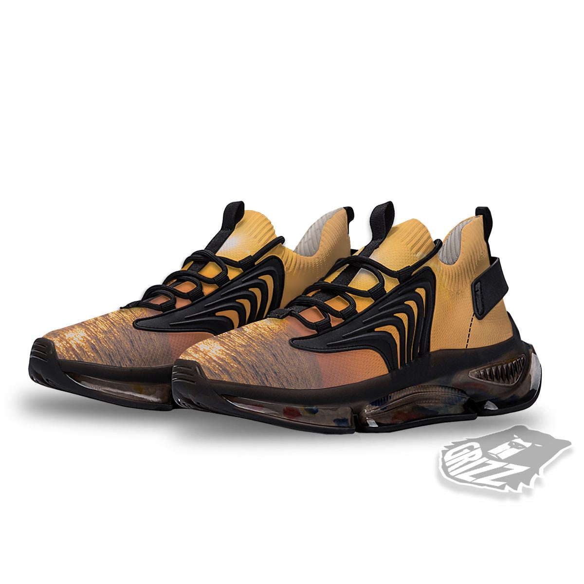 Horizon Sunrise Print Black Gym Shoes-grizzshop