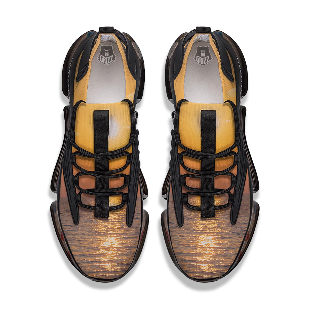 Horizon Sunrise Print Black Gym Shoes-grizzshop