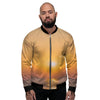 Horizon Sunrise Print Men's Bomber Jacket-grizzshop