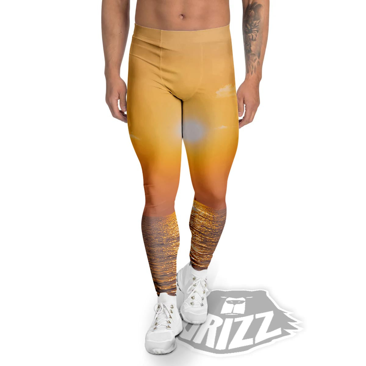 Horizon Sunrise Print Men's Leggings-grizzshop