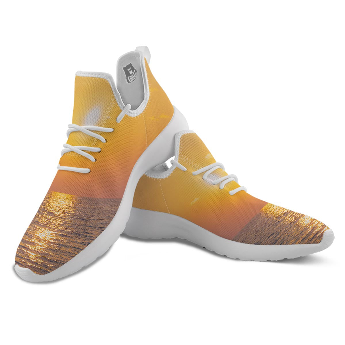 Horizon Sunrise Print White Athletic Shoes-grizzshop