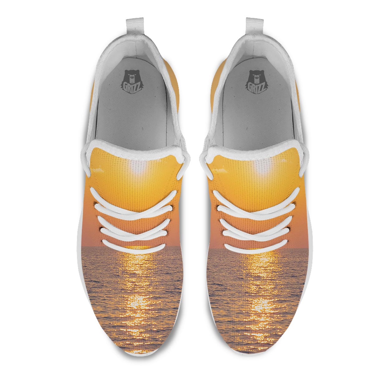 Horizon Sunrise Print White Athletic Shoes-grizzshop