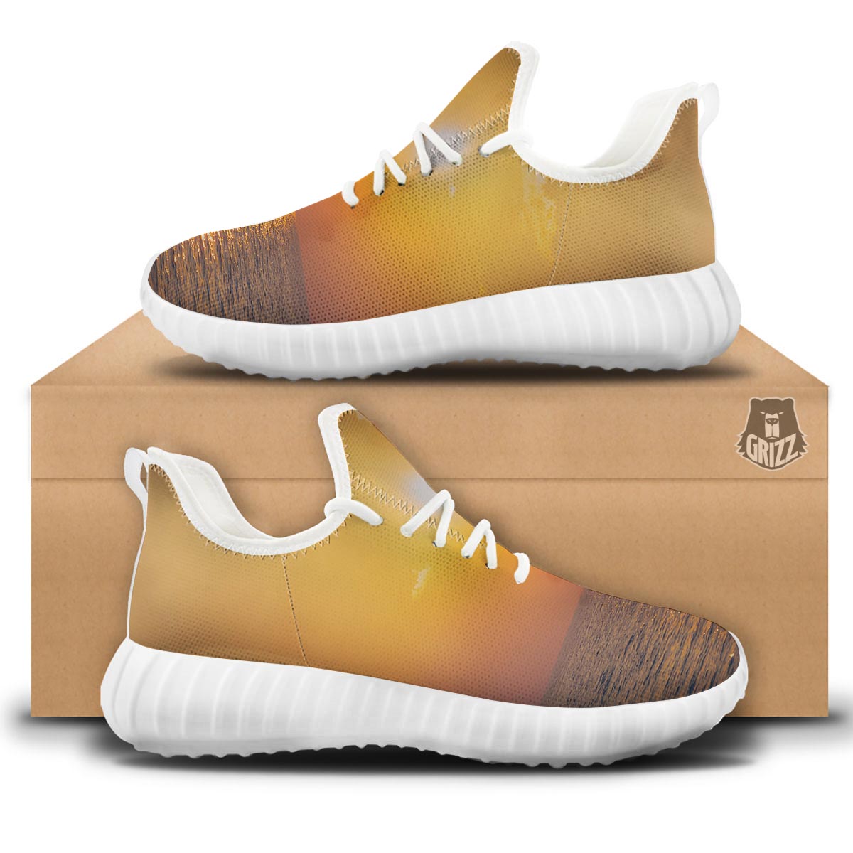 Horizon Sunrise Print White Walking Shoes-grizzshop