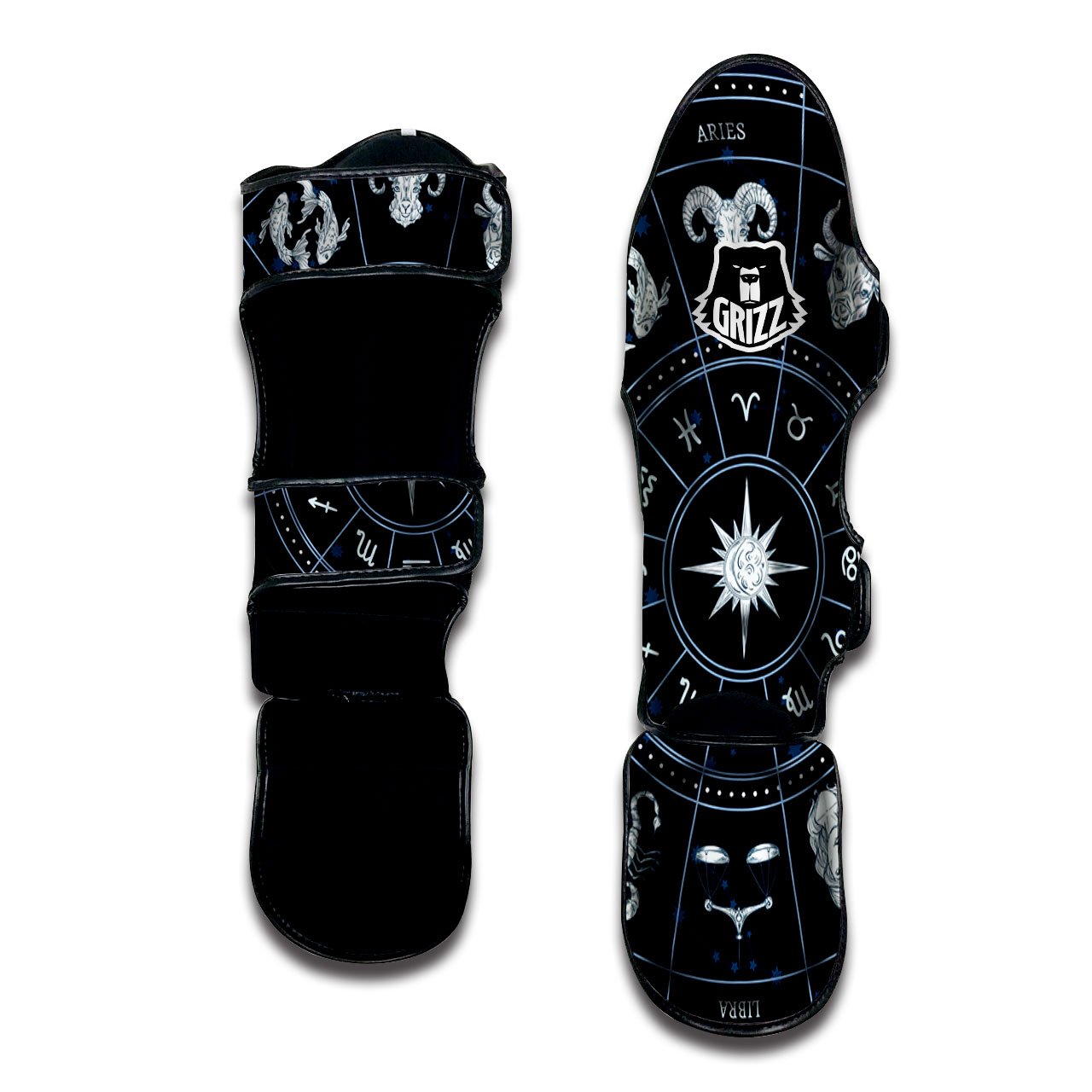 Horoscopes Zodiac Print Muay Thai Shin Guards-grizzshop