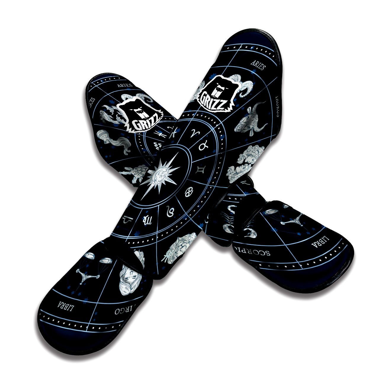 Horoscopes Zodiac Print Muay Thai Shin Guards-grizzshop