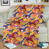 Horse Hand Drawn Pattern Print Blanket-grizzshop