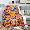 Horse Hand Drawn Pattern Print Blanket-grizzshop