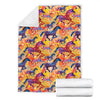 Horse Hand Drawn Pattern Print Blanket-grizzshop