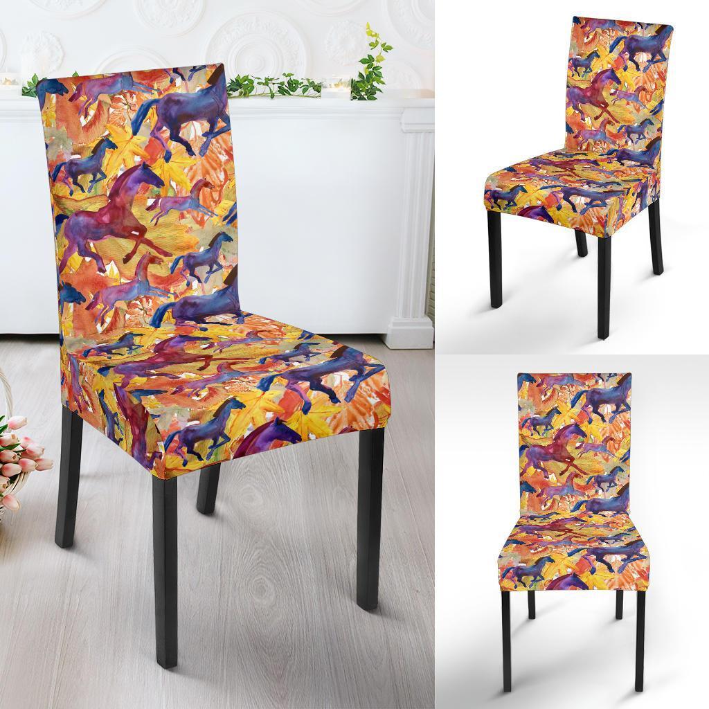 Horse Hand Drawn Pattern Print Chair Cover-grizzshop