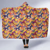 Horse Hand Drawn Pattern Print Hooded Blanket-grizzshop