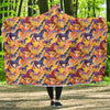 Horse Hand Drawn Pattern Print Hooded Blanket-grizzshop