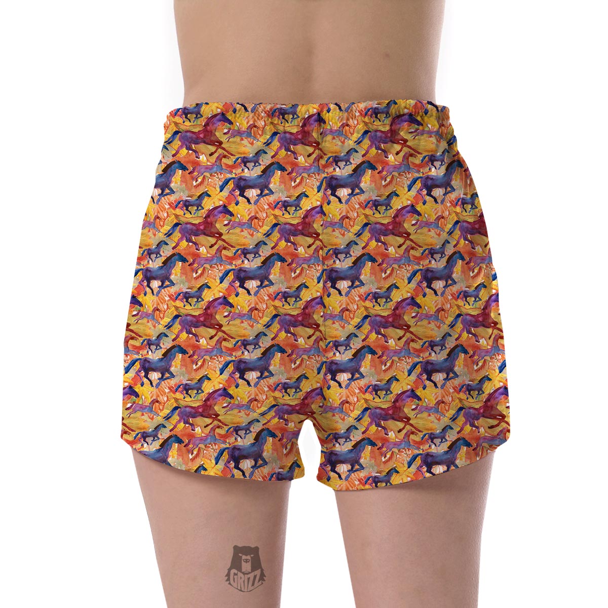 Horse Hand Drawn Pattern Print Women's Shorts-grizzshop