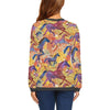 Horse Hand Drawn Pattern Print Women's Sweatshirt-grizzshop