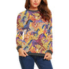 Horse Hand Drawn Pattern Print Women's Sweatshirt-grizzshop