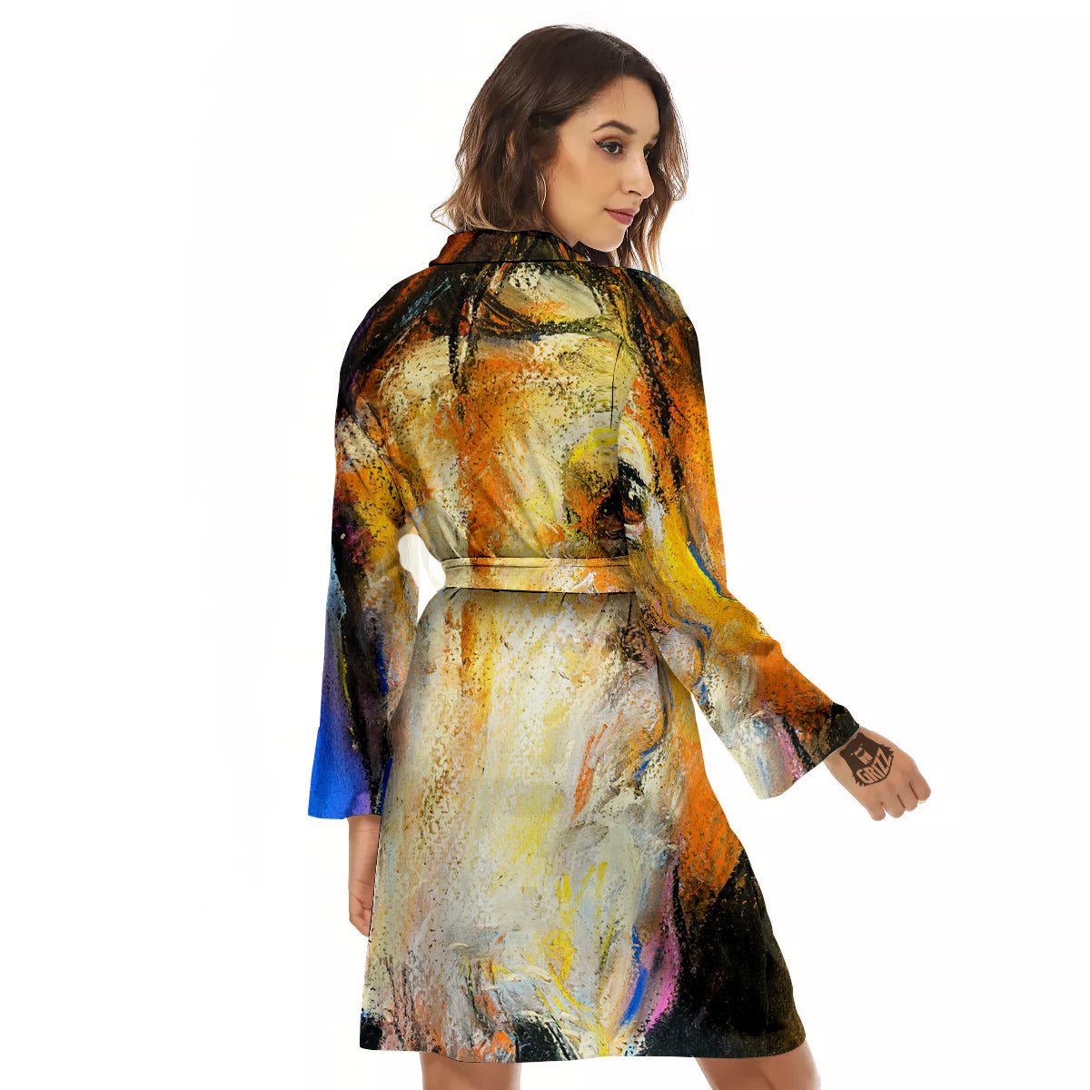 Horse Painting Colorful Print Women's Robe-grizzshop