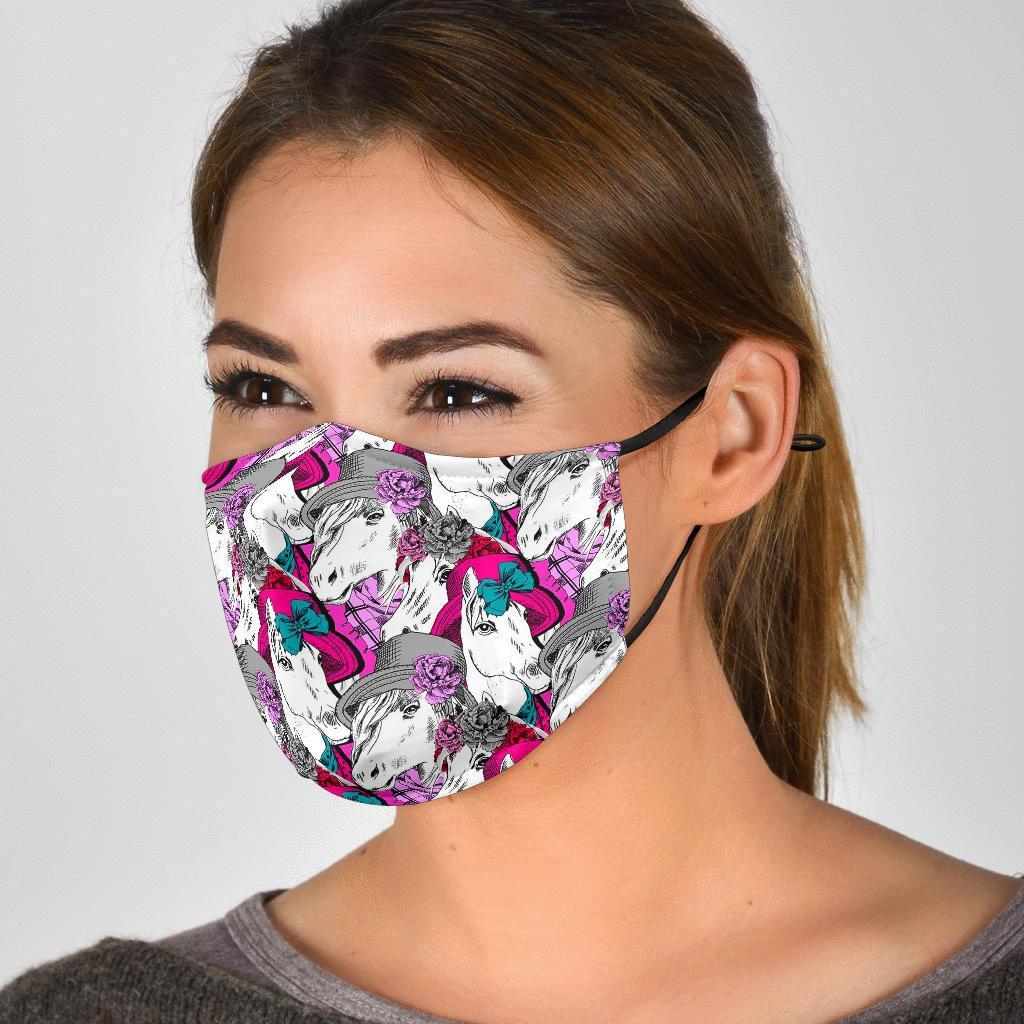 Horse Pattern Print Face Mask-grizzshop