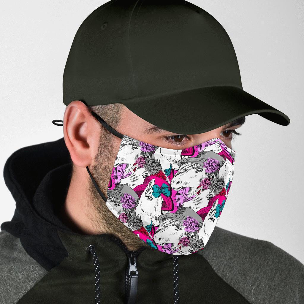 Horse Pattern Print Face Mask-grizzshop