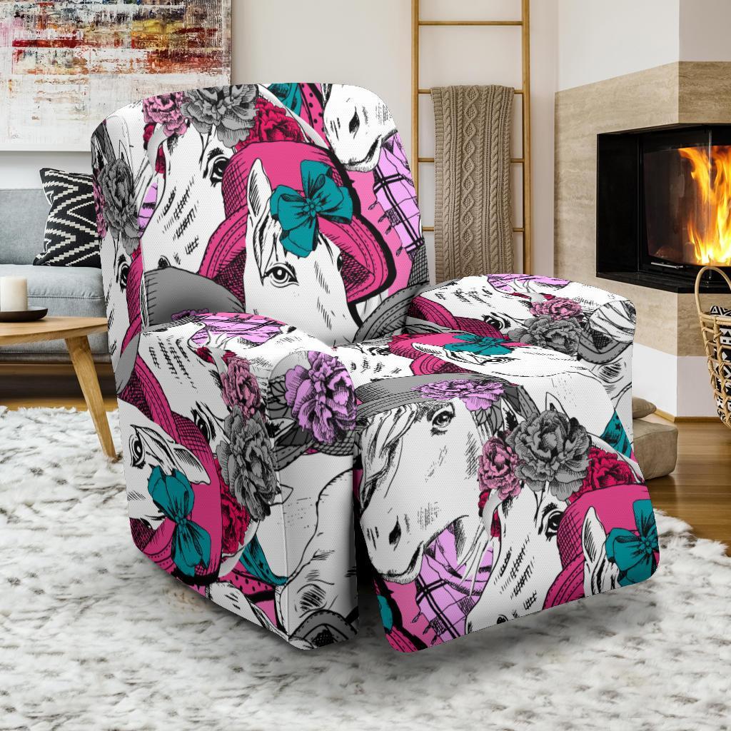 Horse Pattern Print Recliner Cover-grizzshop