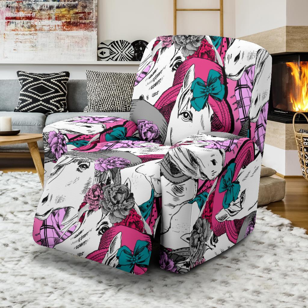 Horse Pattern Print Recliner Cover-grizzshop