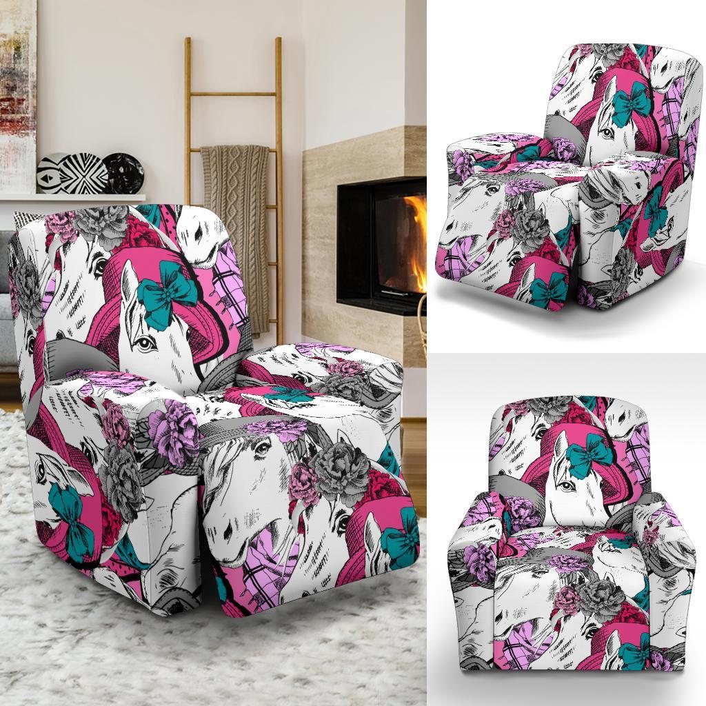 Horse Pattern Print Recliner Cover-grizzshop