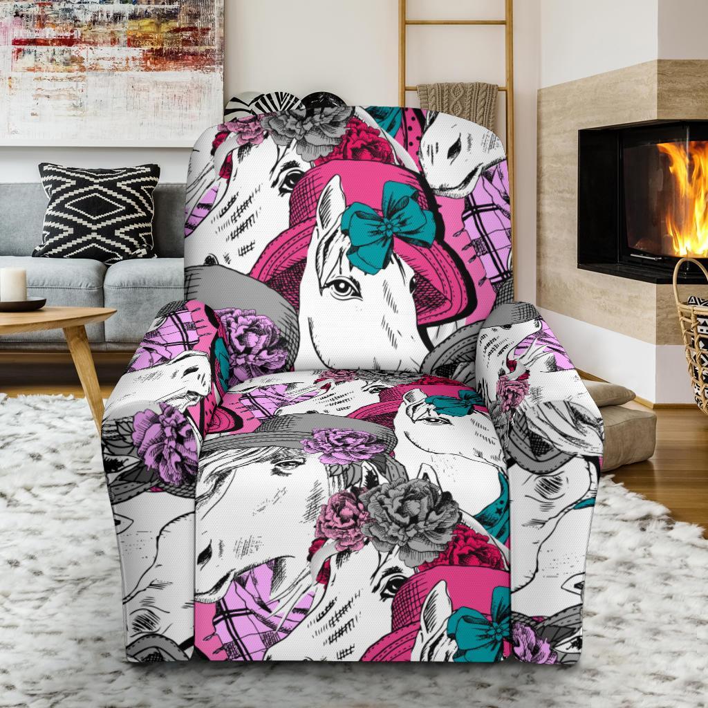 Horse Pattern Print Recliner Cover-grizzshop