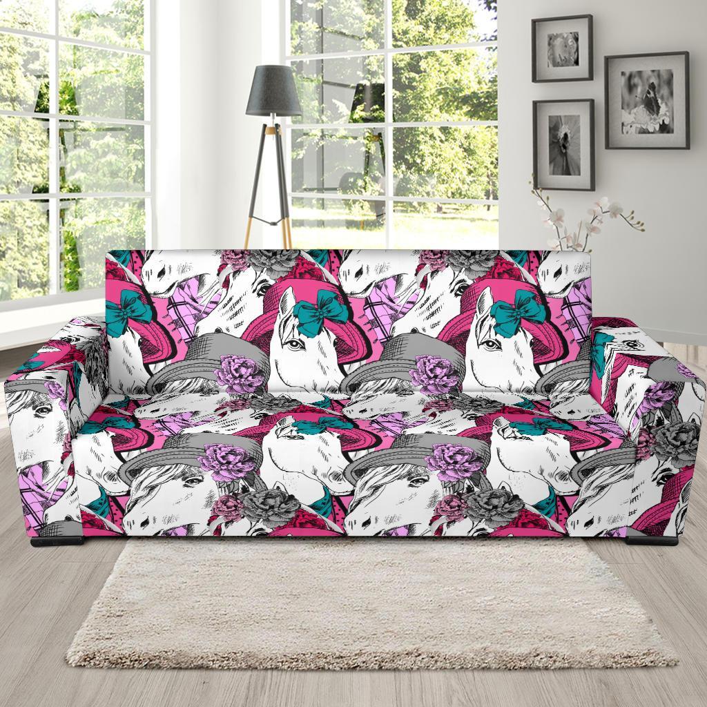 Horse Pattern Print Sofa Covers-grizzshop