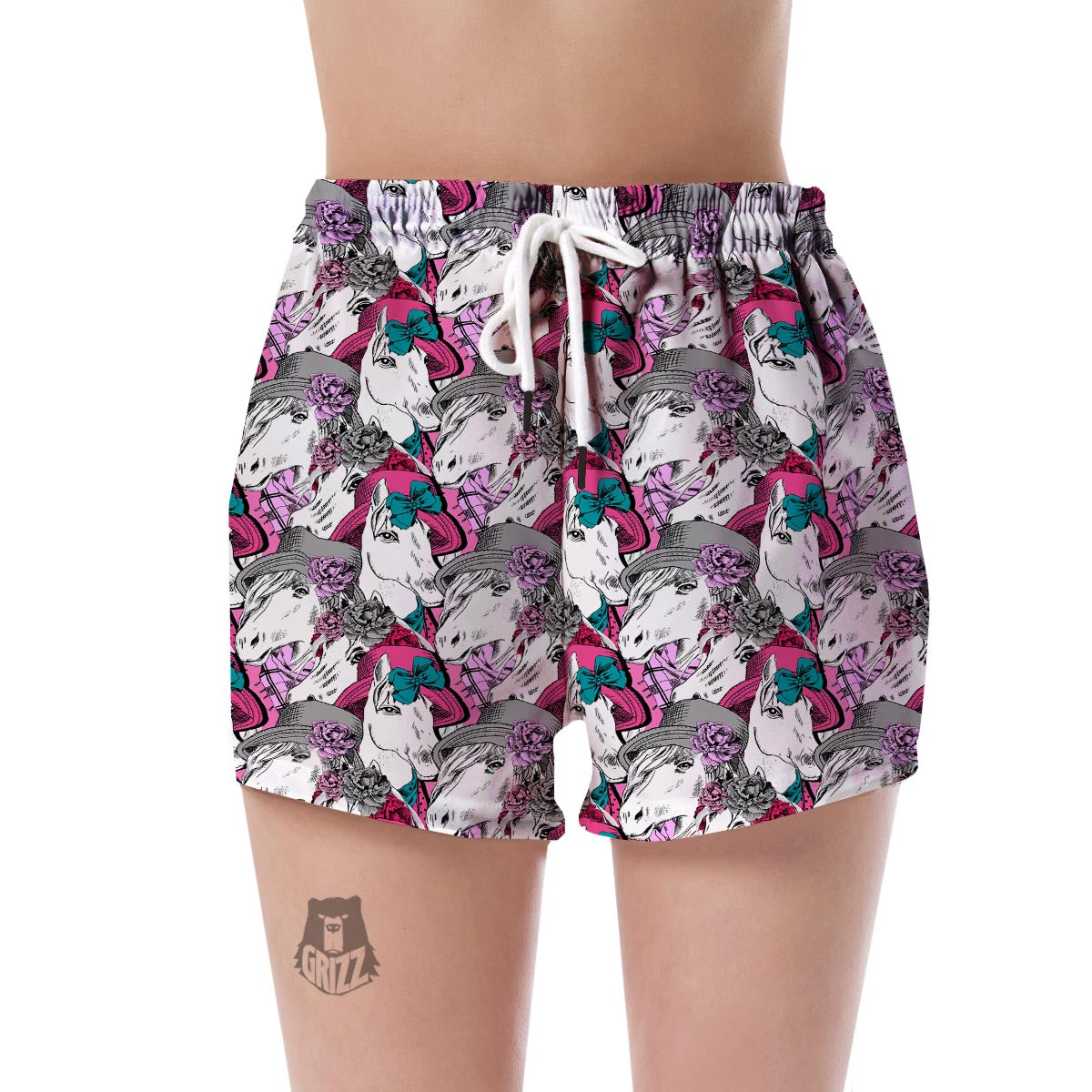 Horse Pattern Print Women's Shorts-grizzshop