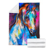 Horse Portrait Pattern Print Blanket-grizzshop