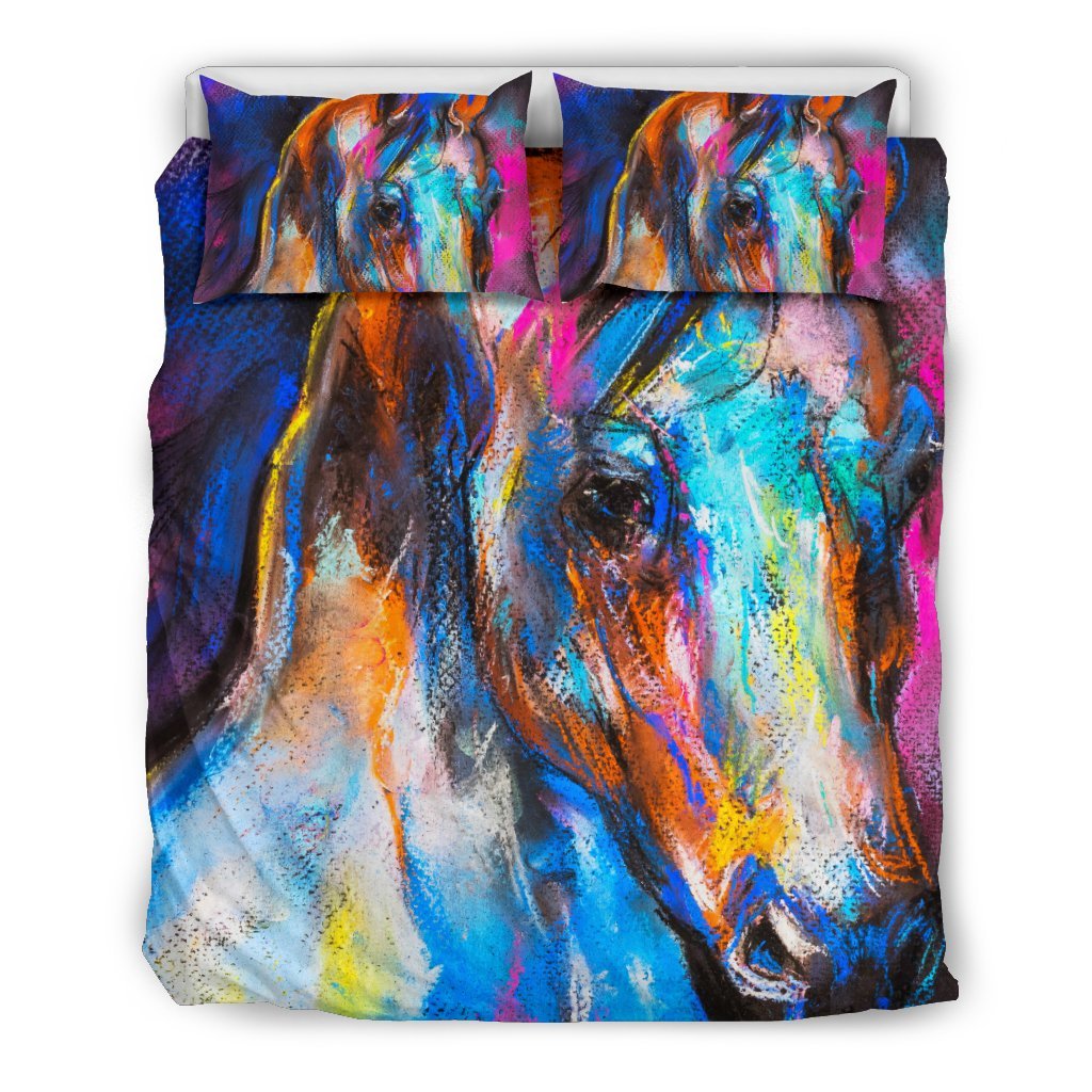 Horse Portrait Pattern Print Duvet Cover Bedding Set-grizzshop
