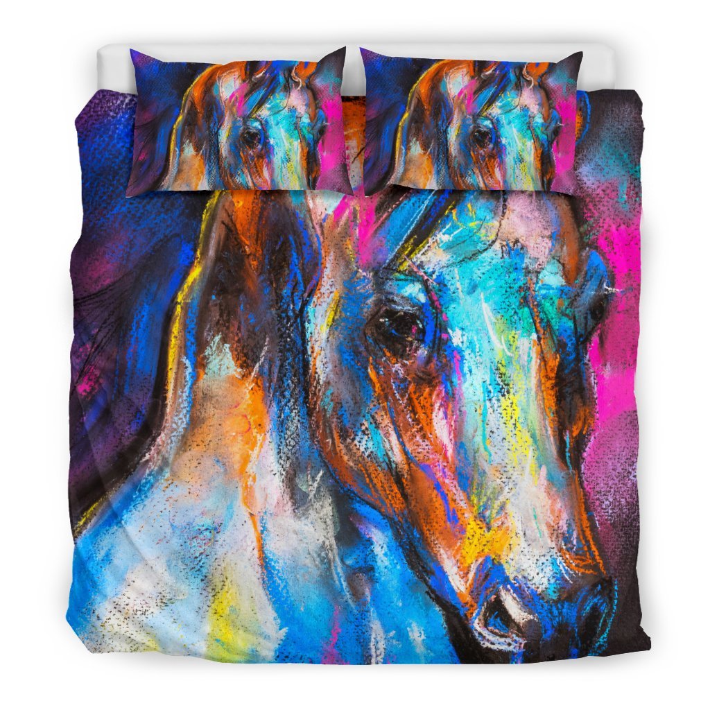 Horse Portrait Pattern Print Duvet Cover Bedding Set-grizzshop